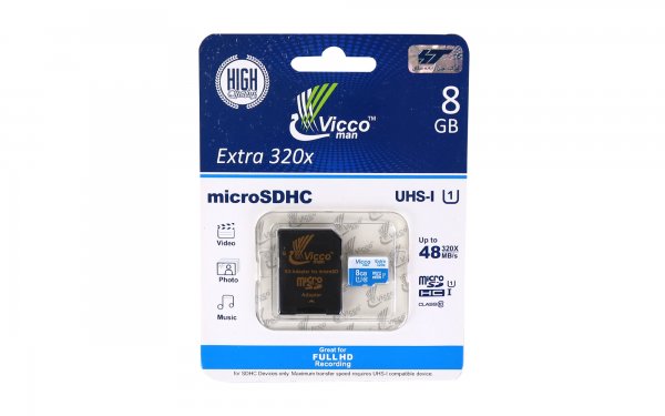 کارت حافظه 8 گیگابایت میکرو SD ویکومن (Vicco Man) مدل Extra 320X