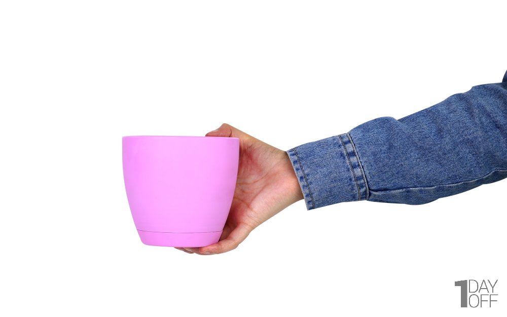 گلدان دایره‌ای صورتی سایز 12.5 کد 101 مهرنی (Mehrni)