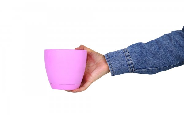 گلدان دایره‌ای صورتی سایز 12.5 کد 101 مهرنی (Mehrni)