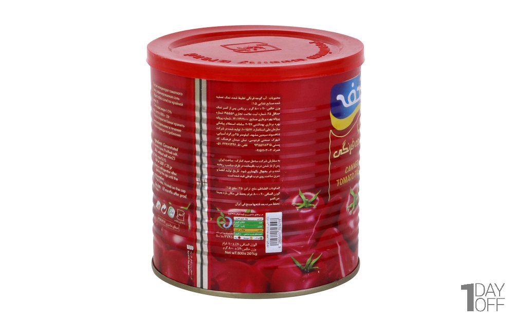 رب گوجه‌فرنگی تحفه مقدار 800 گرم