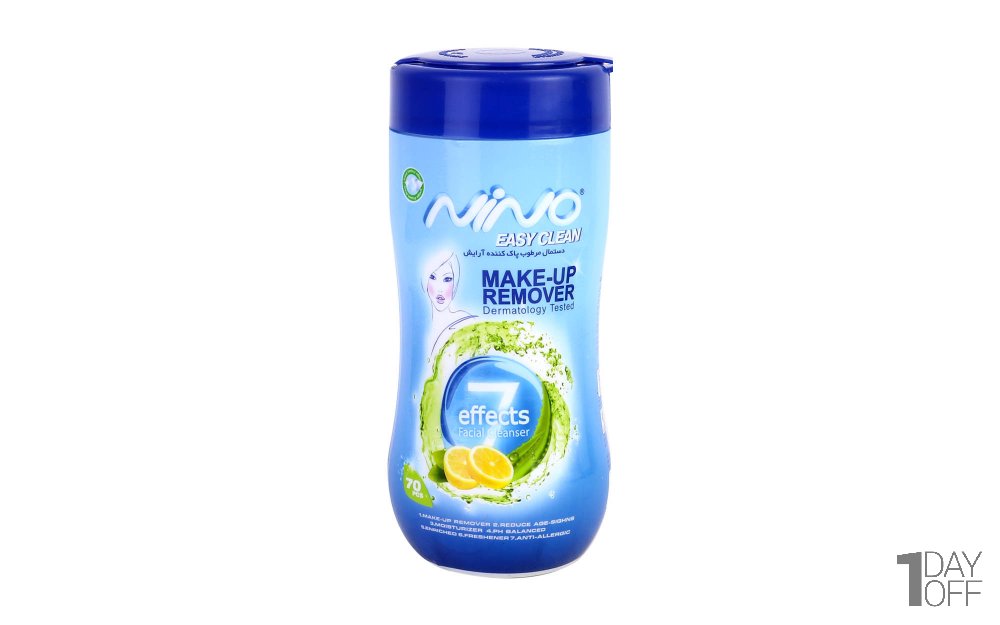 دستمال مرطوب پاک‌کننده آرایش نینو مدل EASY CLEAN بسته 70 عددی 