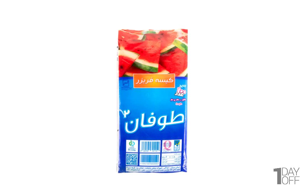 کیسه فریزر 100 عددی 20x30 سانتی‌متر طوفان2