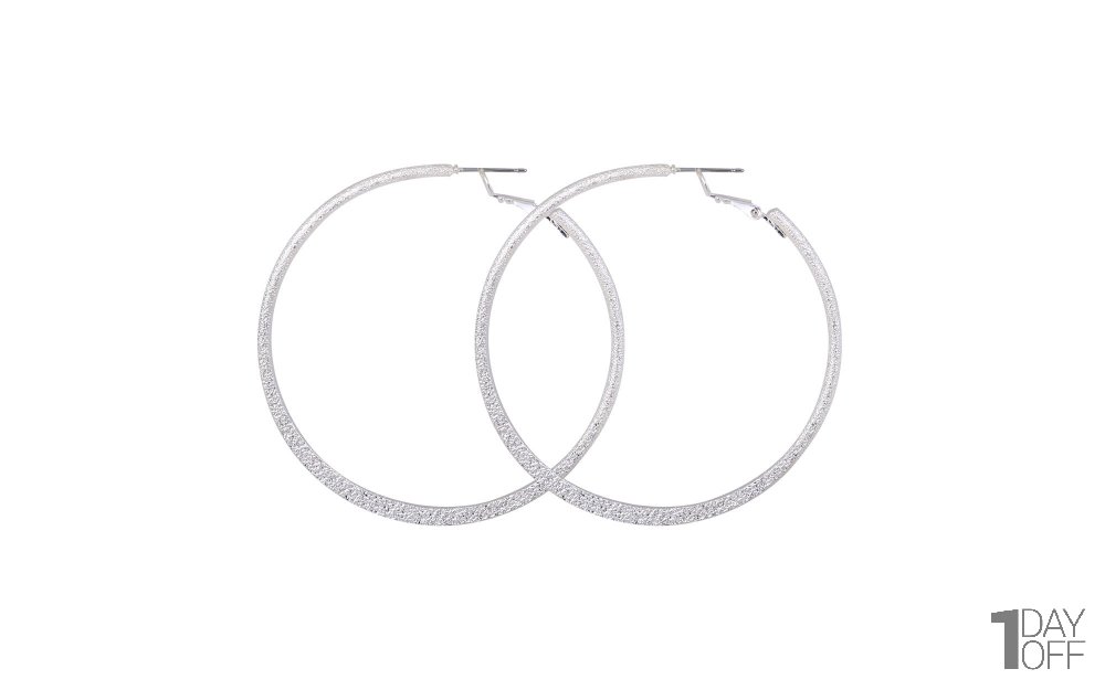 گوشواره لاویسا (LOVISA) طرح حلقه رنگ نقرهای - رنگ ثابت / مبدا برند: استرالیا / جنس استیل / وزن 14 گرم / قطر 6 سانتیمتر