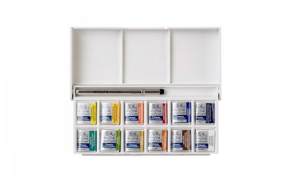 قرص کوچک آبرنگ وینزور (Winsor) سری Cotman بسته 12 رنگ