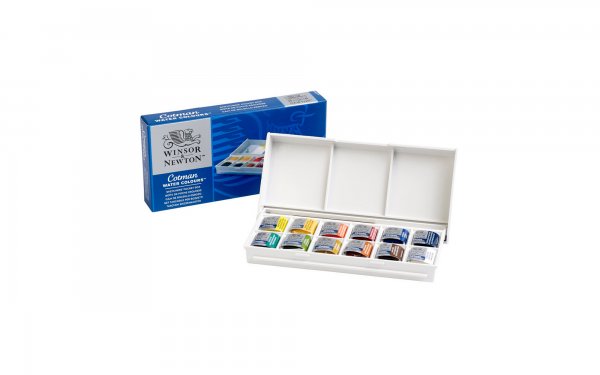قرص کوچک آبرنگ وینزور (Winsor) سری Cotman بسته 12 رنگ