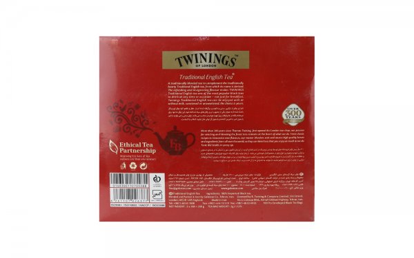 چای سیاه کیسه‌ای سنتی انگلیسی توینینگز بسته 100 عددی