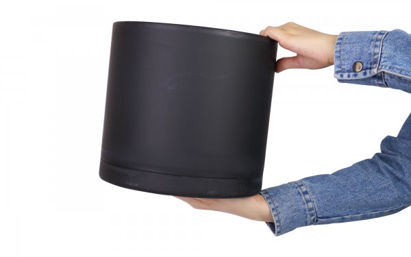 گلدان استوانه‌ای مشکی سایز 25 کد 103 مهرنی (Mehrni)