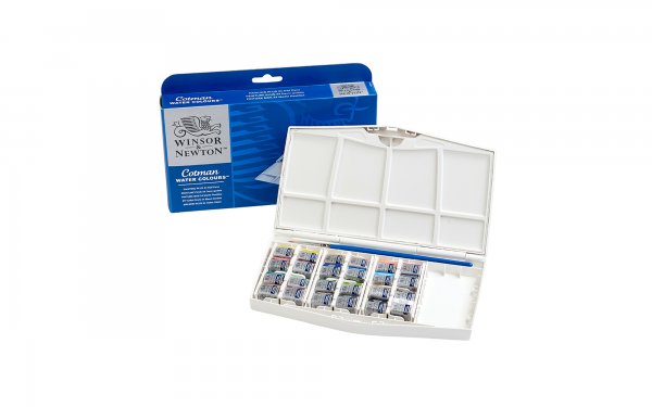 قرص کوچک آبرنگ وینزور (Winsor) سری Cotman بسته 24 رنگ