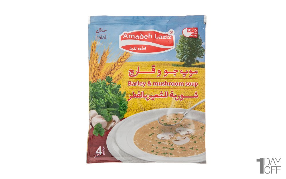 سوپ جو و قارچ آماده لذیذ مقدار 65 گرم