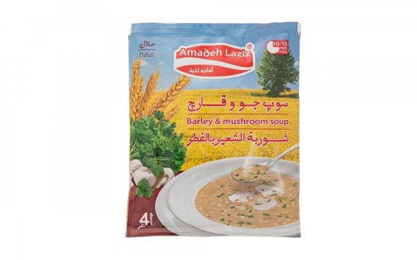 سوپ جو و قارچ آماده لذیذ مقدار 65 گرم