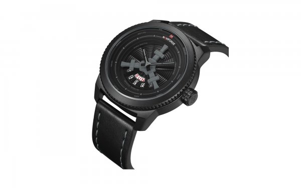 ساعت نیوی‌فورس (NAVIFORCE) مدل NF9156M رنگ مشکی همراه با دوخت خاکستری کد رنگ B/GY/B