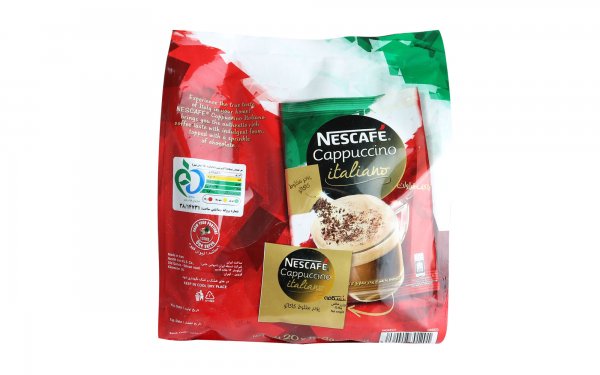 کاپوچینو ایتالیانو همراه با پودر مخلوط کاکائو نسکافه (Nescafe) بسته 20 عددی