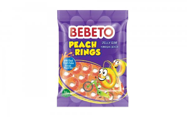 پاستیل ببتو مدل Peach Rings مقدار 80 گرم 