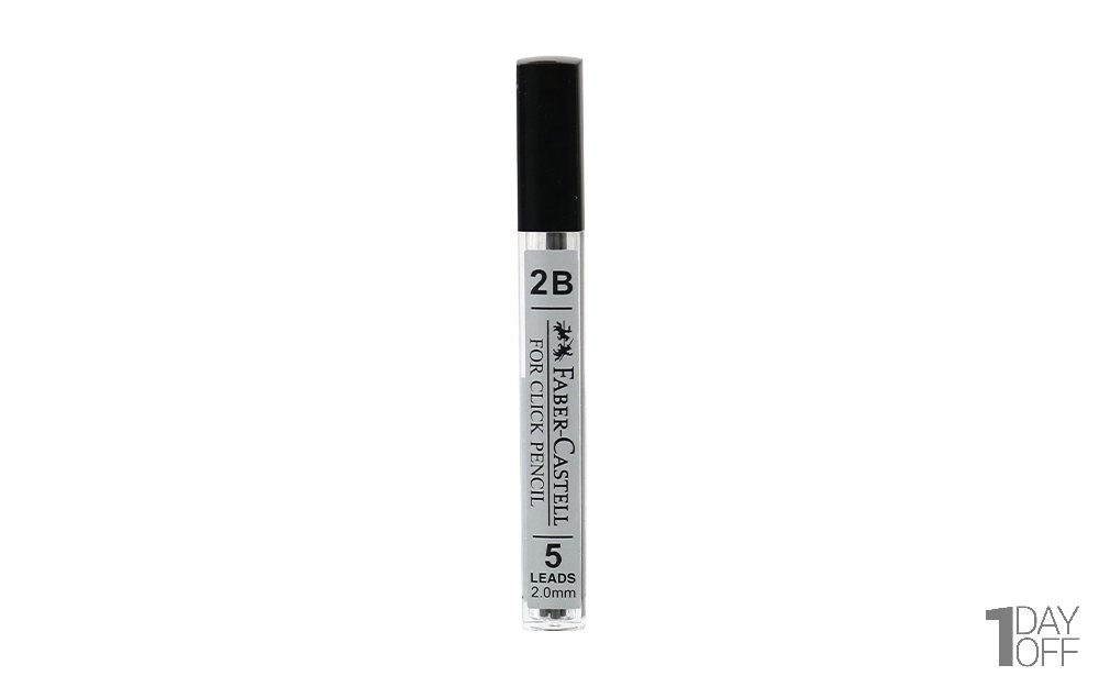 نوک مداد نوکی 2.0 میلی‌متری فابر کاستل (Faber Castell) نوع 2B رنگ مشکی