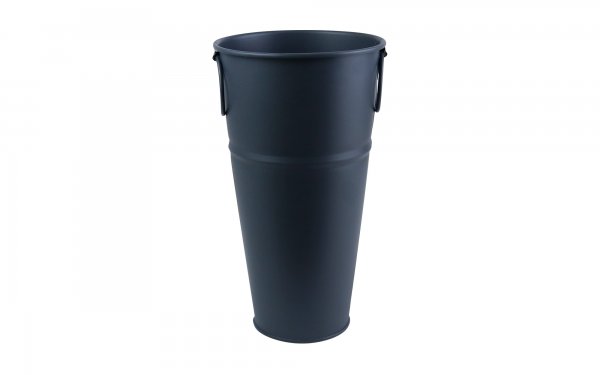 گلدان فلزی دسته‌ حلقه‌ای تورینگ ابعاد 28x16x10 سانتی‌متر رنگ خاکستری تیره مات