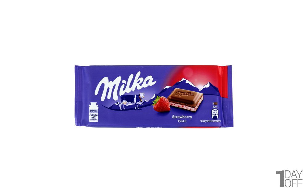 شکلات میلکا (MILKA) مدل STRAWBERRY مقدار 100 گرم