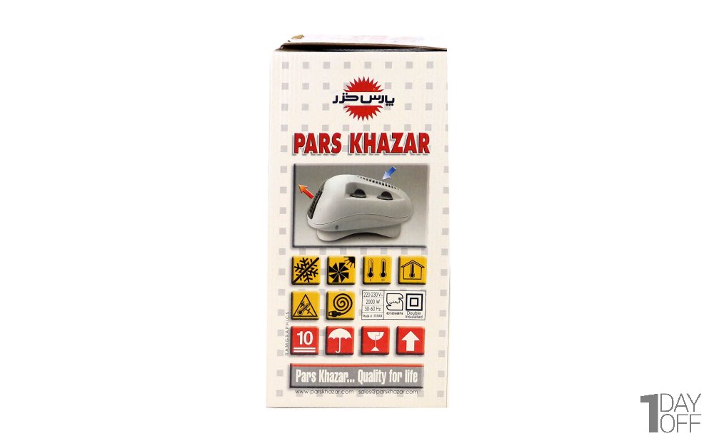 بخاری برقی فن هیتر پارس خزر مدل FH2000P سفید