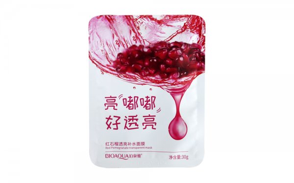ماسک ضد چروک ورقه‌ای حاوی عصاره انار بیوآکوا (Bioaqua) بسته 1 عددی 