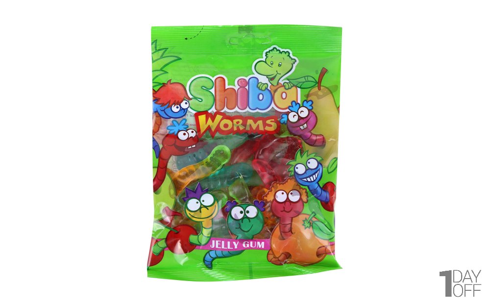 پاستیل میوه‌ای شیبا مدل Worms  180 مقدار 180 گرم