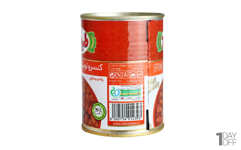 کنسرو لوبیا چیتی طبیعت مقدار 380 گرم
