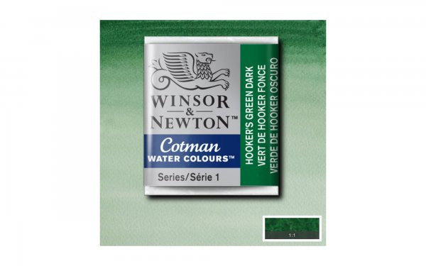 قرص آبرنگ وینزور (Winsor) سری Cotman رنگ HOOKERS GREEN DK