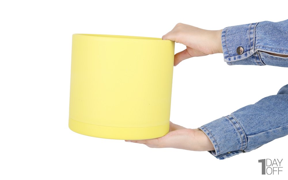 گلدان استوانه‌‎ای زرد سایز 20 کد 103 مهرنی (Mehrni)