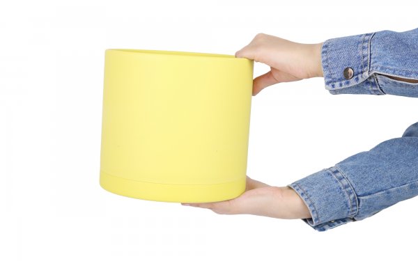 گلدان استوانه‌‎ای زرد سایز 20 کد 103 مهرنی (Mehrni)