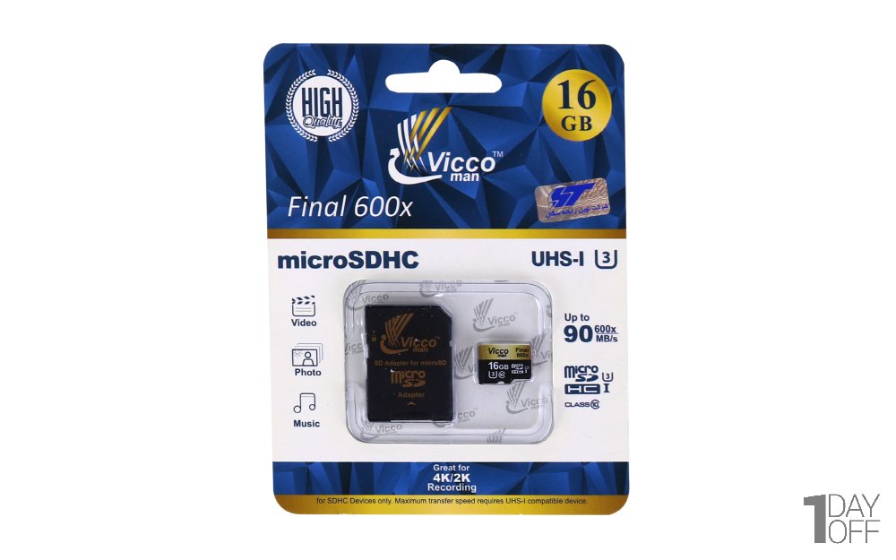 کارت حافظه 16 گیگابایت میکرو SD ویکومن (Vicco Man) مدل Final 600X