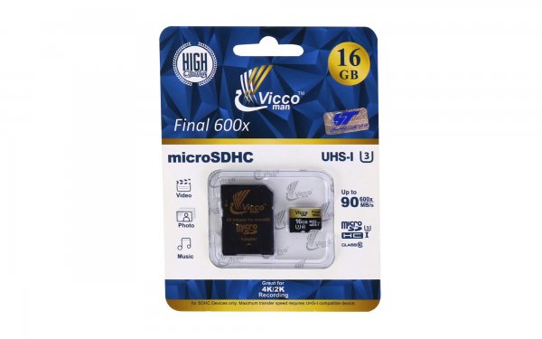 کارت حافظه 16 گیگابایت میکرو SD ویکومن (Vicco Man) مدل Final 600X