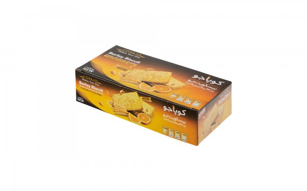 بیسکویت پذیرایی جو با طعم پرتقال و تزیین کنجد کوپا مقدار 500 گرم