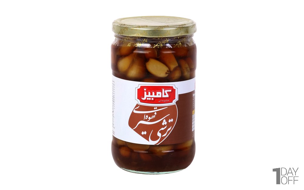ترشی سیر قهوه‌ای کامبیز مقدار 700 گرمی