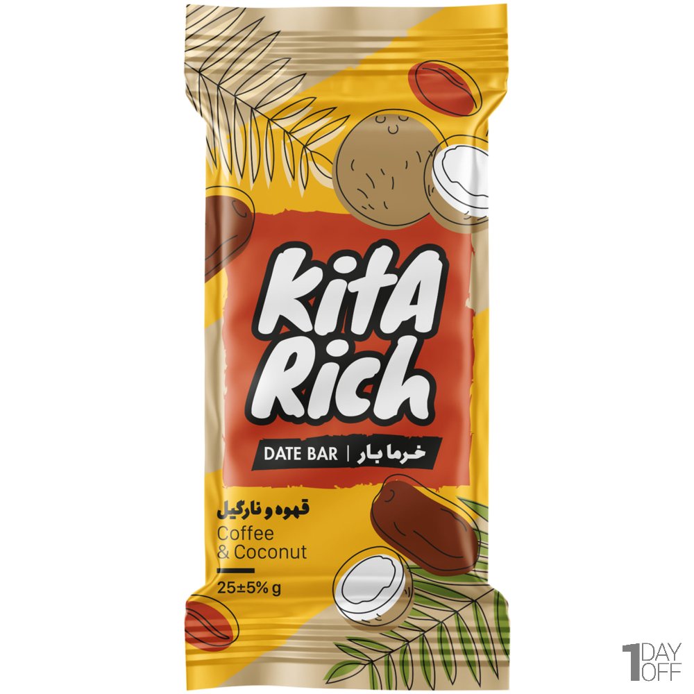خرما بار قهوه و نارگیل کیتاریچ مقدار 25 گرم