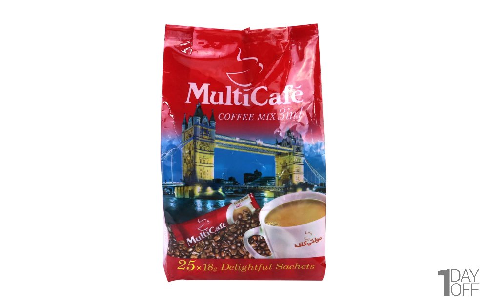 کافی‌میکس 3 در 1 مولتی کافه (MultiCafe) بسته 25 عددی 