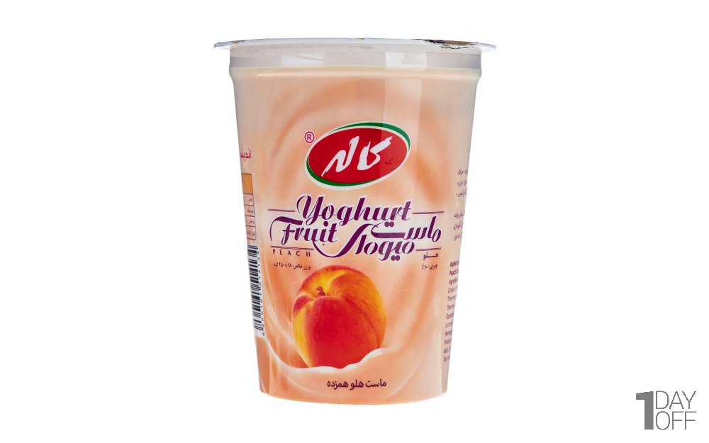 ماست میوه‌ای با طعم هلو کاله مقدار 450 گرم
