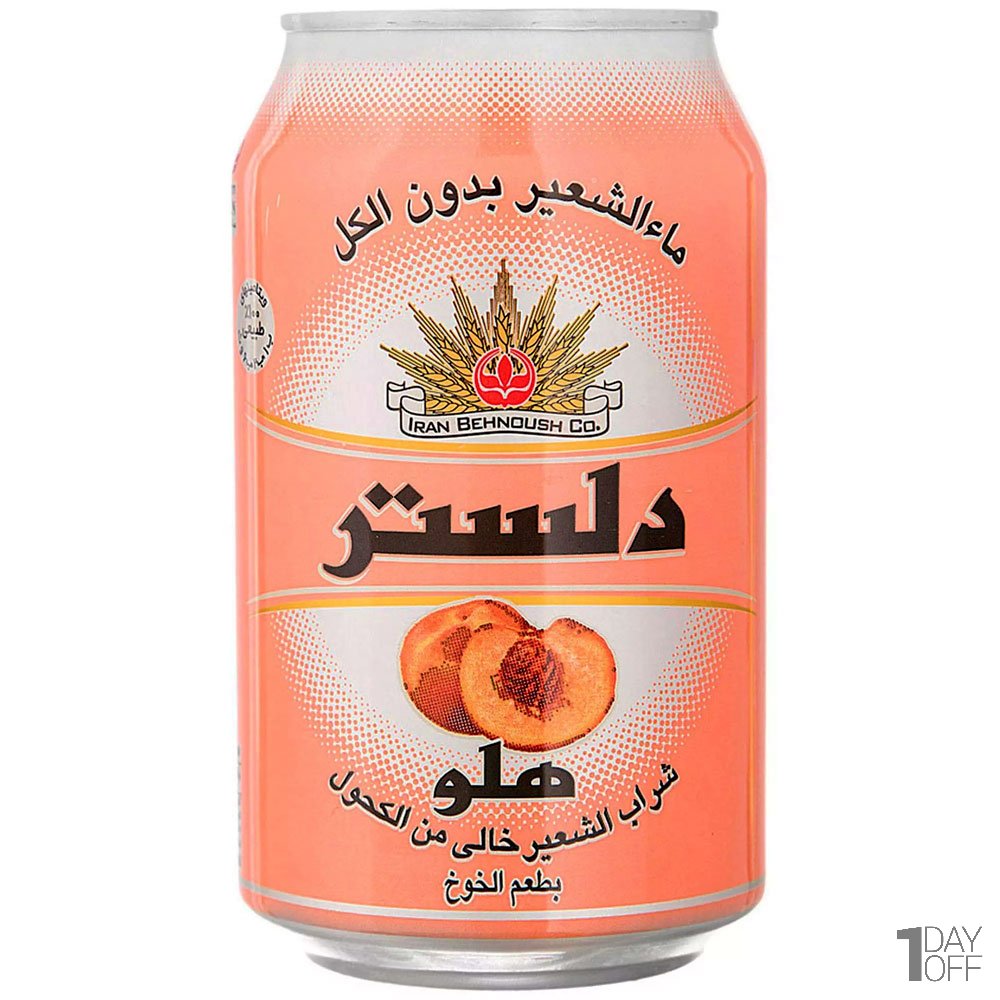 آب‌جو هلو دلستر مقدار 330 میلی‌لیتر
