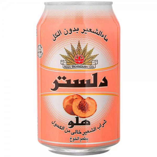 آب‌جو هلو دلستر مقدار 330 میلی‌لیتر