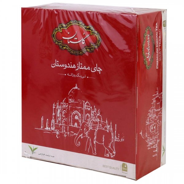 چای ممتاز کیسه‌ای هندوستان گلستان بسته 100 عددی