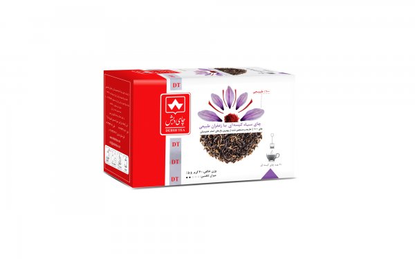 چای سیاه کیسه‌ای با زعفران طبیعی دبش بسته 20 عددی