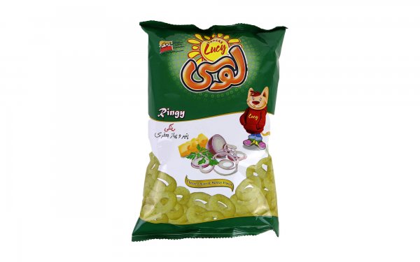 اسنک پنیر و پیاز جعفری رینگی لوسی مقدار 40 گرم