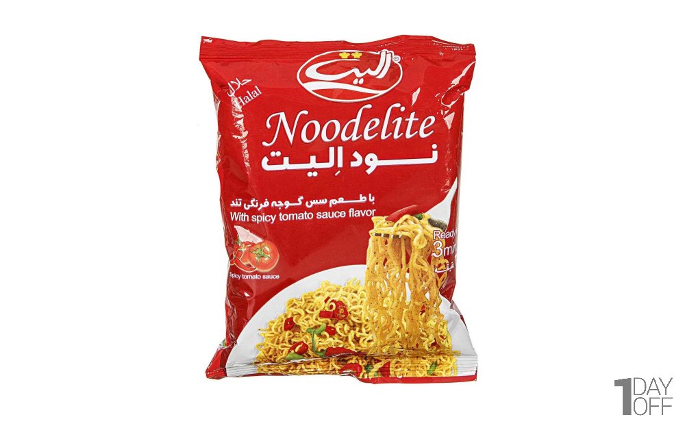 نودل با طعم سس گوجه‌فرنگی تند الیت مقدار 75 گرم