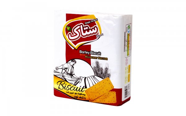 بیسکویت جو شیرین‌شده با شهد توت ستاک مقدار 180 گرم
