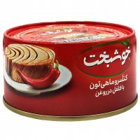 کنسرو ماهی تون فلفلی در روغن گیاهی خوشبخت مقدار 180 گرم