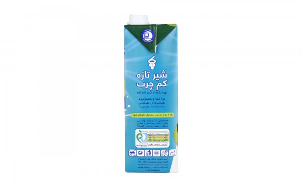 شیر تازه کم‌چرپ پاک مقدار 1 لیتر