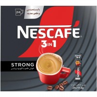 قهوه فوری 3 در 1 استرانگ نسکافه نستله 24 ساشه‌ای 