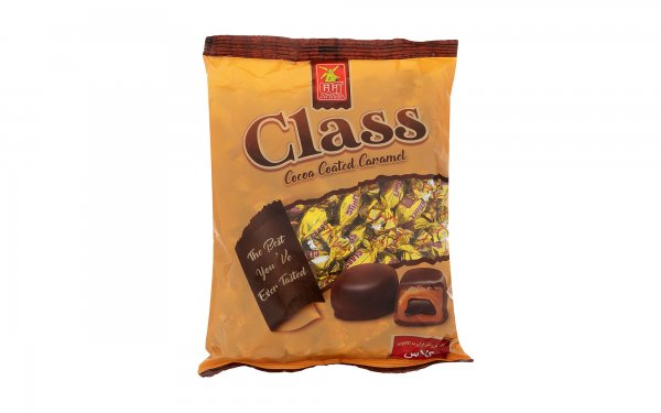تافی مغزدار کاراملی با روکش کاکائویی مدل Class آناتا مقدار 750 گرم 