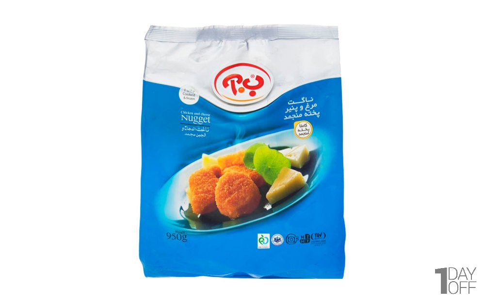 ناگت مرغ و پنیر ب.آ مقدار 950 گرم