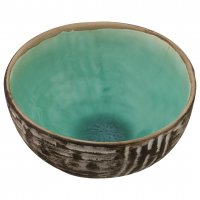 کاسه سرامیکی متوسط لعاب سبز اندازه 18x18x9 سانتی‌متر