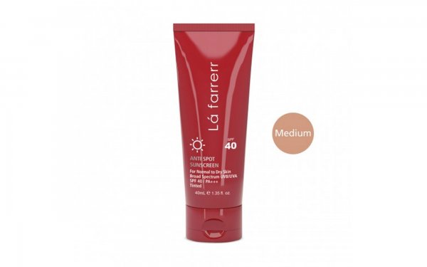 کرم ضد آفتاب و ضد لک SPF40 لافارر مناسب پوست نرمال و خشک رنگ متوسط