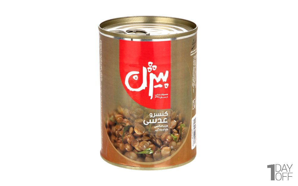 کنسرو عدسی بیژن مقدار 380 گرم 