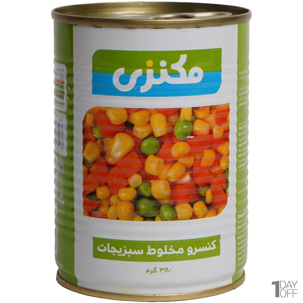 کنسرو مخلوط سبزیجات مکنزی مقدار 380 گرم